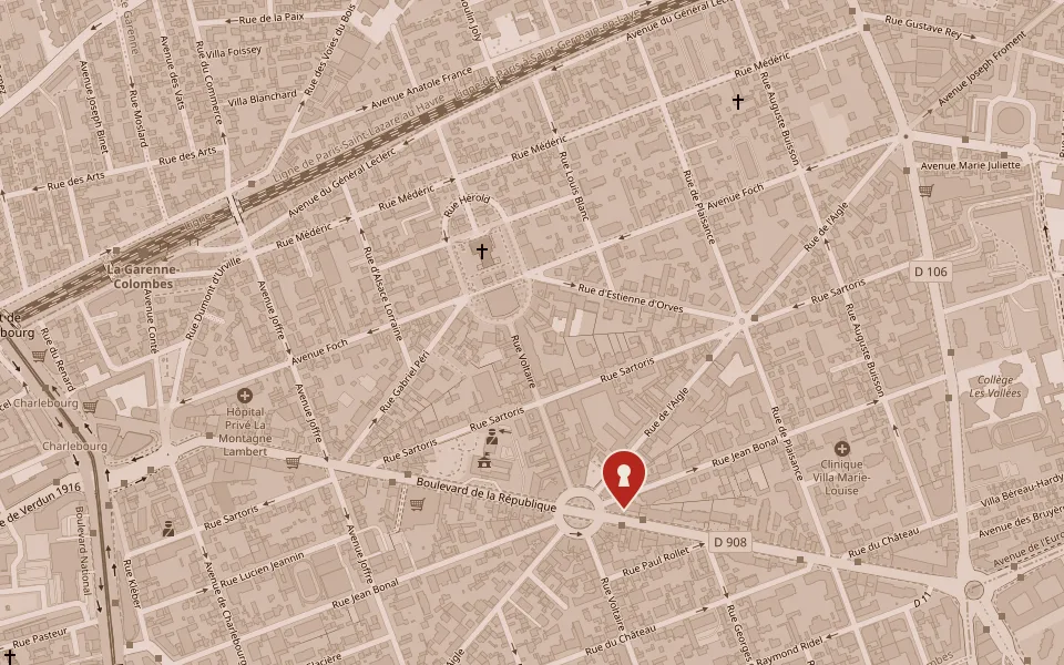 Plan d'accès — 52 boulevard de la République, La Garenne-Colombes